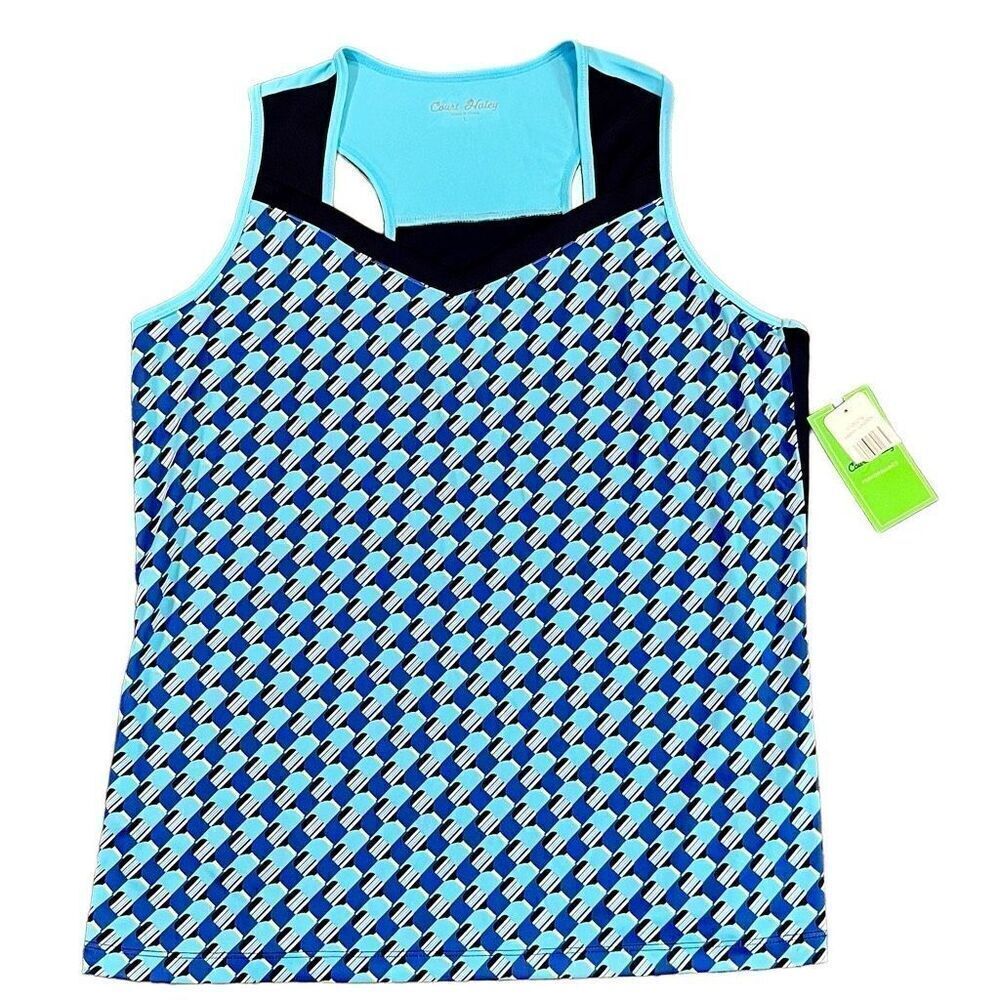 NWT Court Haley Halter Lagoon Tennis Pickle Ball Top Large